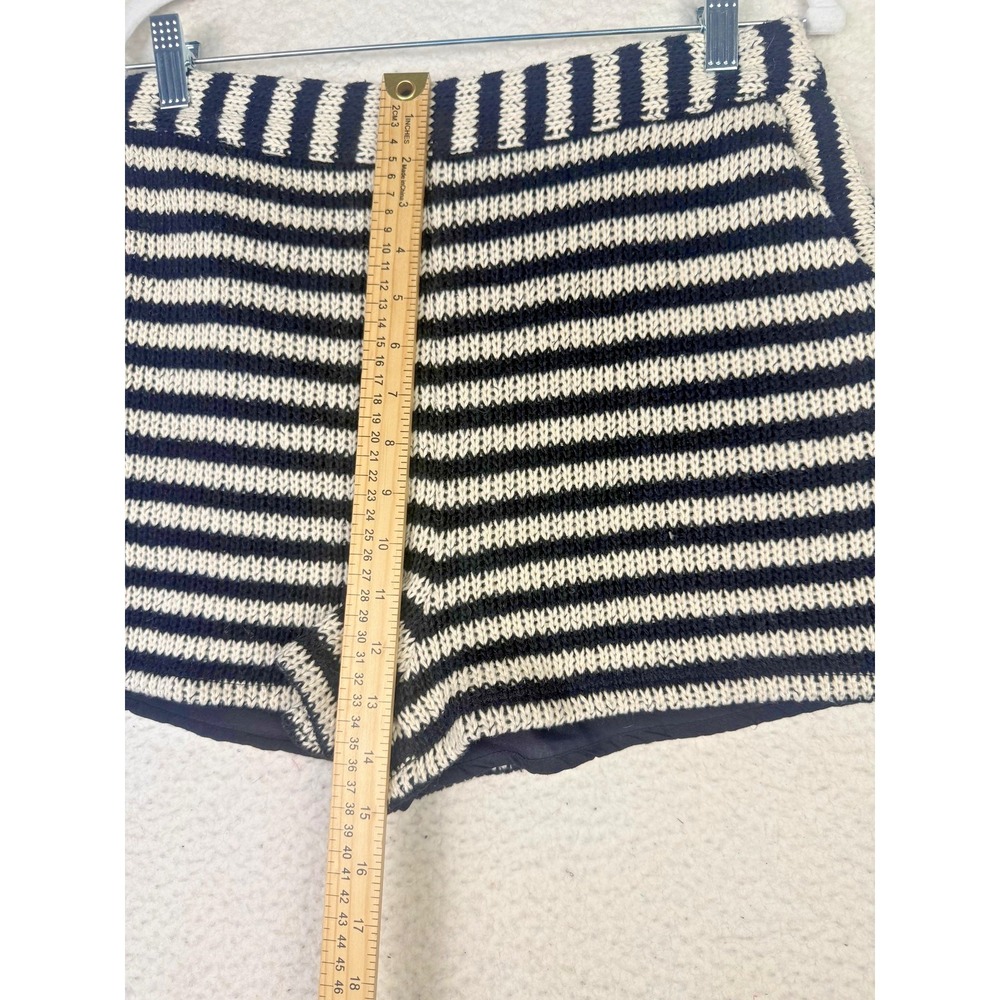 English Factory Shorts Womens Large Black Striped Sweater Knit Lined Festival - Picture 7 of 8